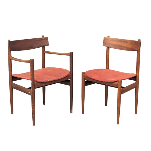 807 - A Mid Century teak extending dining table and 6 chairs by Wrighton. Circa 1950s/1960s. Extended 198.... 