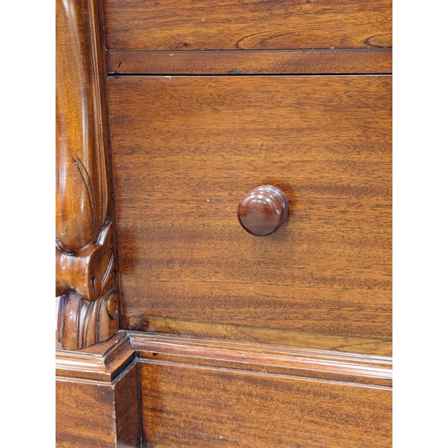 843 - A large Victorian mahogany Scotch chest of drawers. 125x52x136cm