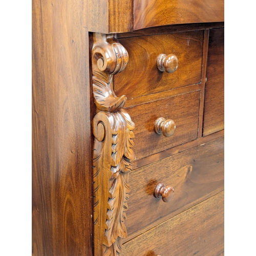 843 - A large Victorian mahogany Scotch chest of drawers. 125x52x136cm