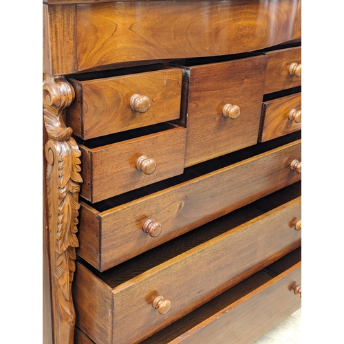 843 - A large Victorian mahogany Scotch chest of drawers. 125x52x136cm