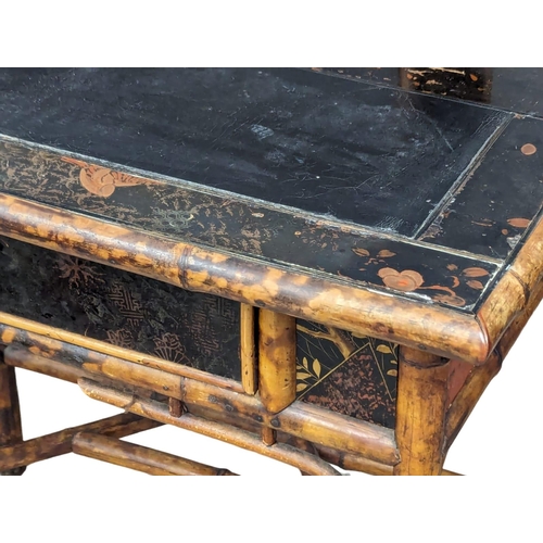 847 - A Victorian bamboo writing desk. 78x53x94cm