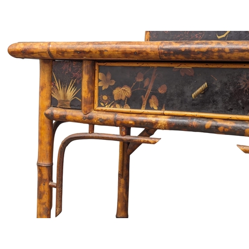 847 - A Victorian bamboo writing desk. 78x53x94cm