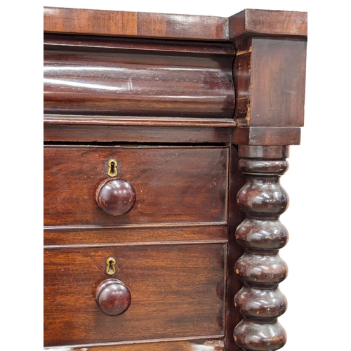 860 - A large Victorian mahogany Scotch chest of drawers. 122x53.5x136.5cm