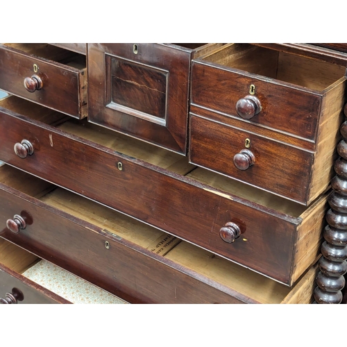 860 - A large Victorian mahogany Scotch chest of drawers. 122x53.5x136.5cm