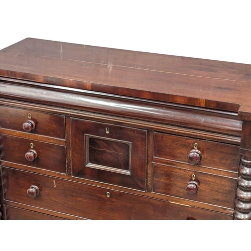 860 - A large Victorian mahogany Scotch chest of drawers. 122x53.5x136.5cm