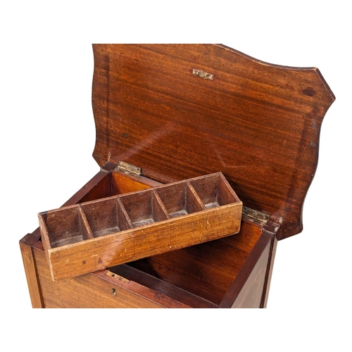 919 - An Edwardian inlaid mahogany worktable. 43x32x68cm