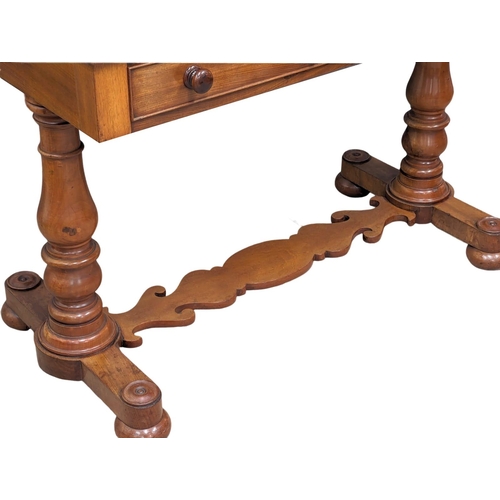 979 - An Early Victorian mahogany gallery back side table with 2 drawers. 110x53.5x87.5cm