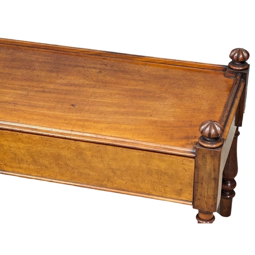 986 - A converted Victorian mahogany coffee table with 2 drawers. 121.5x49x58cm