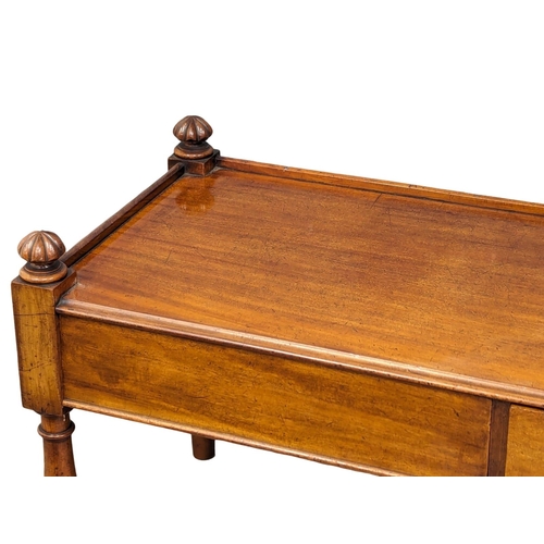 986 - A converted Victorian mahogany coffee table with 2 drawers. 121.5x49x58cm