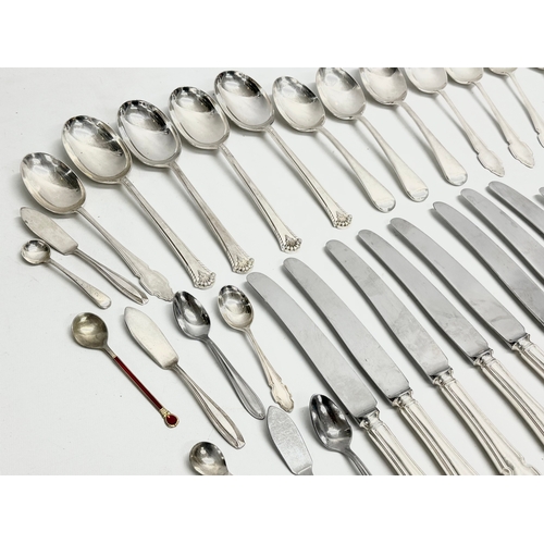 591 - A collection of silver plated cutlery.