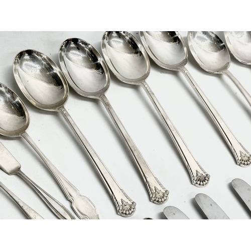 591 - A collection of silver plated cutlery.