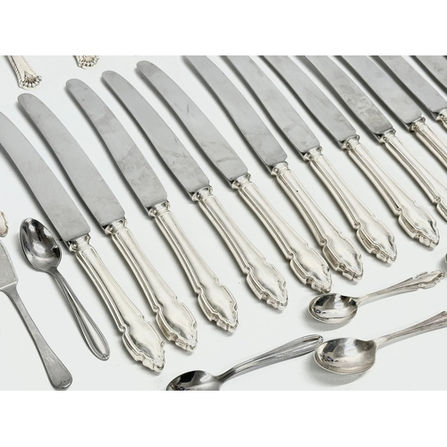 591 - A collection of silver plated cutlery.