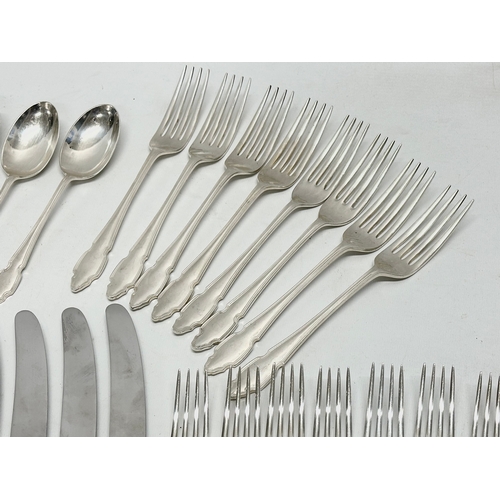 591 - A collection of silver plated cutlery.