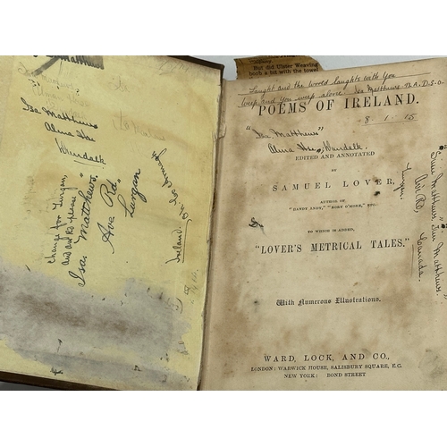 340 - A collection of 19th Century books. An Early 19th Century Poems of Ireland by Samuel Lover. The Comp... 