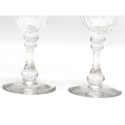 371 - 2 pairs of Victorian slice cut drinking glasses. 
Victorian wine glasses 13cm. A pair of Victorian g... 