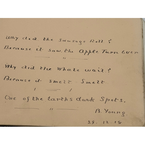 596 - An Early 20th Century album of sketches and poems with various signatures.