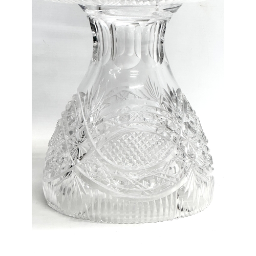 398 - A large 2 piece Irish crystal centre piece by Cavan Crystal. 30x43.5cm