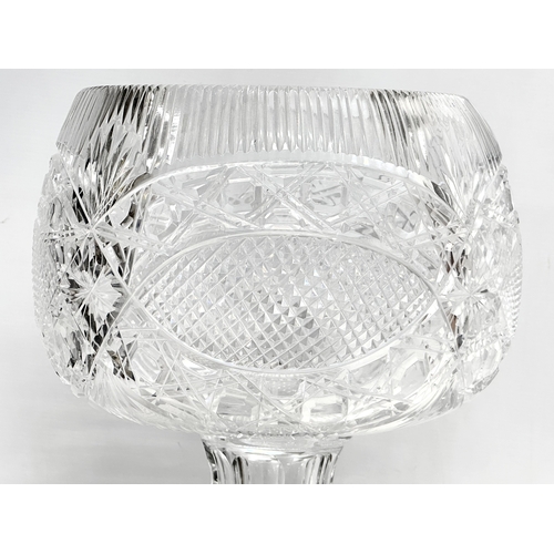 398 - A large 2 piece Irish crystal centre piece by Cavan Crystal. 30x43.5cm