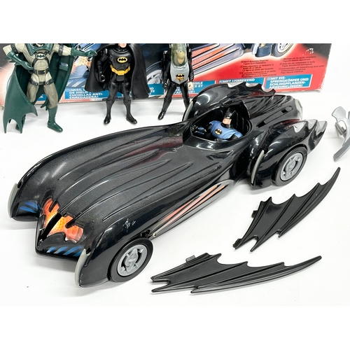 542 - A Kenner Batman & Robin Batmobile with figures and box.