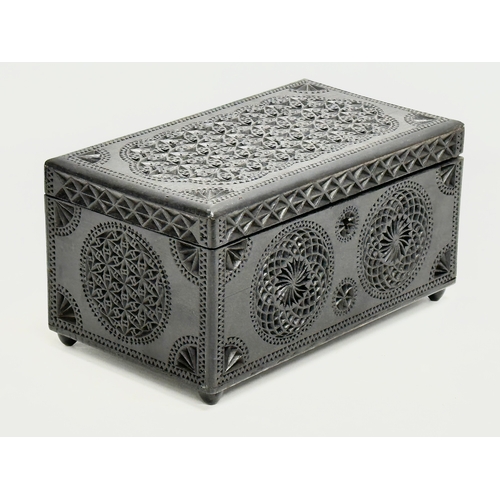 299 - A Late 19th Century ebonised jewellery box. 22x13x11cm