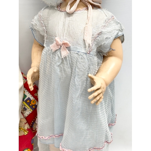 622 - 2 large vintage dolls. Pedigree and other. 56cm