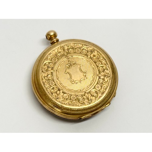 467 - A vintage 18ct gold pocket watch. 32 grams total