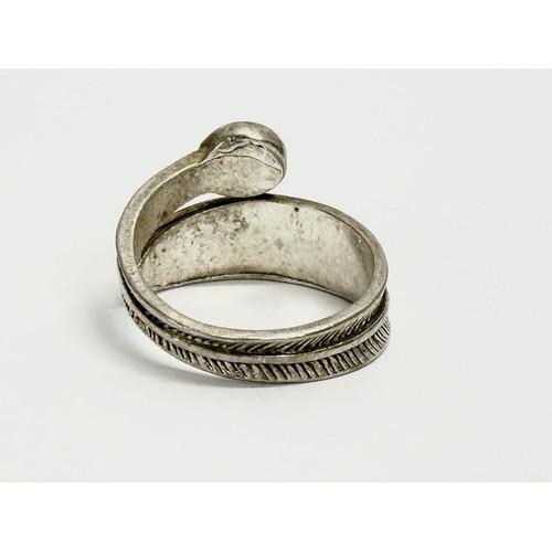 472 - A silver ring,  UK size P