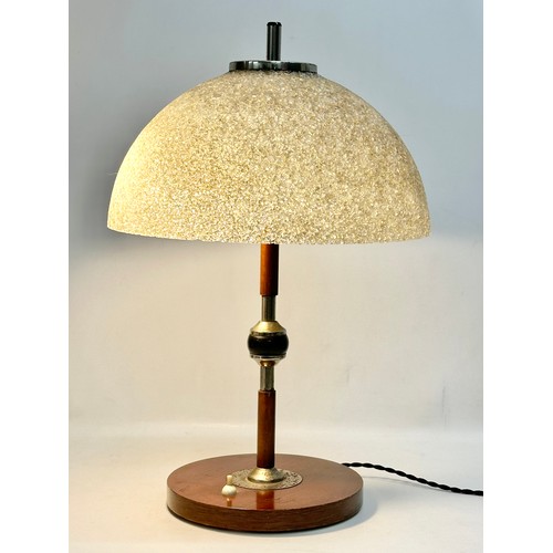 350 - A 1960’s Mid Century teak table lamp. Probably by Fehag Halle. 35x55cm