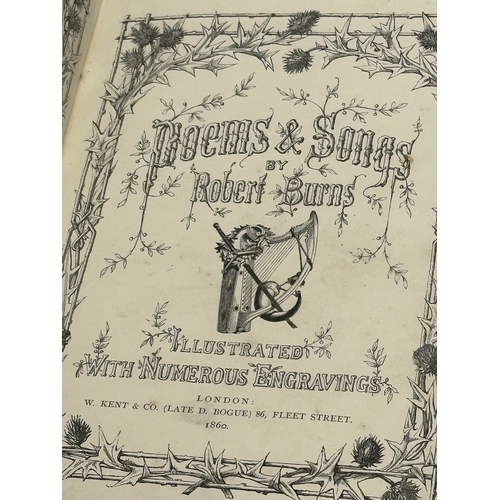 387 - A Late 19th Century book on Poems & Songs by Robert Burns. Illustrated with numerous engravings. 186... 