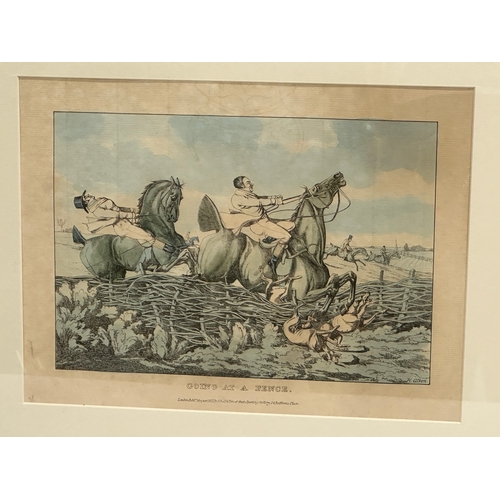 60A - A set of 6 Henry Aiken coloured hunting engravings. Henry Aiken (1785-1851) Going at A Chalk Pit, Gr... 