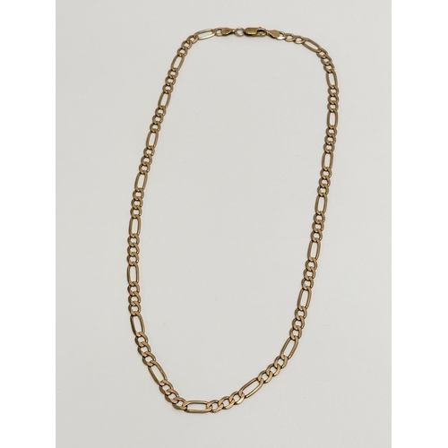 461B - A 9ct gold necklace. 11.26 grams. 47cm open.