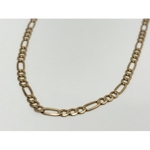 461B - A 9ct gold necklace. 11.26 grams. 47cm open.