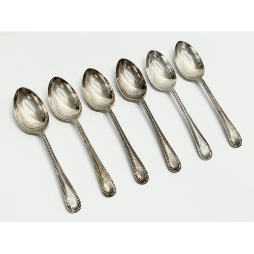 469D - A set of 6 Early 20th Century silver spoons. Sheffield 1908. 155.6 grams. 14cm