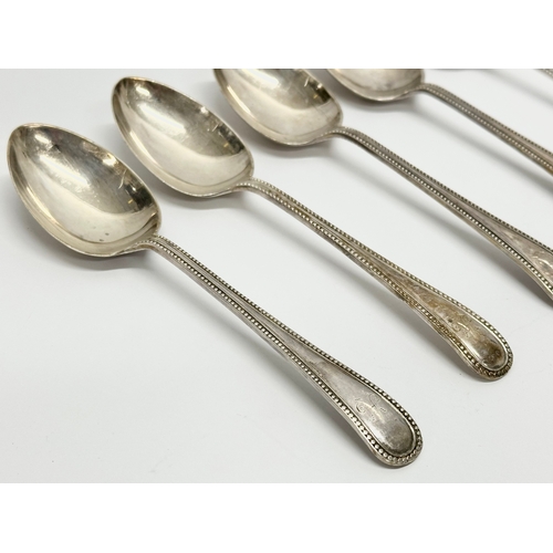 469D - A set of 6 Early 20th Century silver spoons. Sheffield 1908. 155.6 grams. 14cm