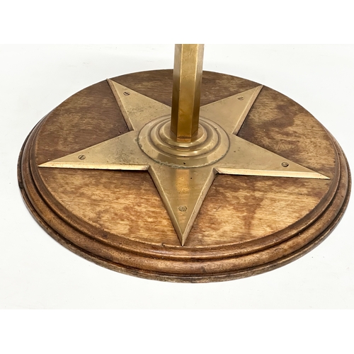 60C - A large Late 19th Century Masonic/Orange Lodge bronze stand on wooden base. 31.5x23cm