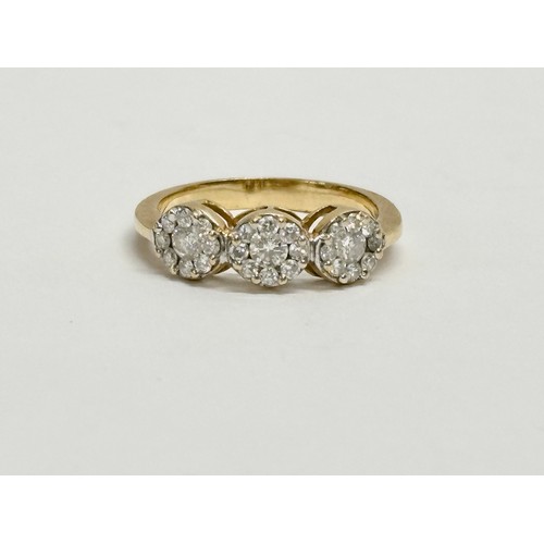 460C - An 18ct gold and Diamond ring, 0.59ct Diamond, 3.1 grams total.  Size M