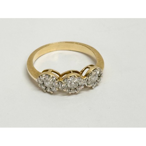 460C - An 18ct gold and Diamond ring, 0.59ct Diamond, 3.1 grams total.  Size M