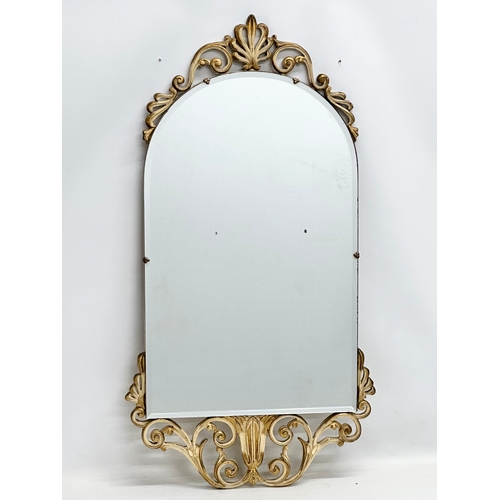 360D - A Mid 20th Century gilt framed bevelled mirror. 45x84cm