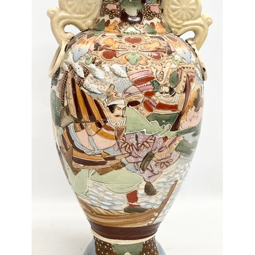 645 - A large Early 20th Century Japanese Late Meiji Period vase by Satsuma. Circa 1900-1910. 22x47cm