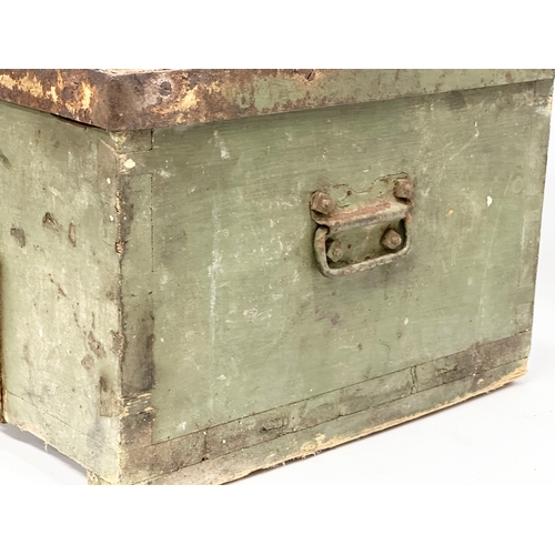 311A - Major L.M. Frazer R.A military trunk. Early 20th Century. With original paintwork. 67x39x27cm