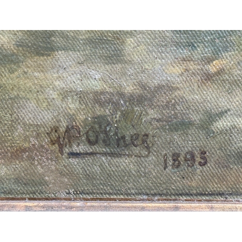 747 - A large Late 19th Century oil painting on canvas by G. P. O'Shee. 1895. 66x51cm. Frame 91x76cm