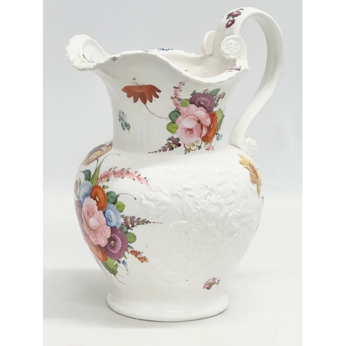 724 - A Coalport Feltspar Porcelain wash jug. John Rose. Patronised by The Society of Arts. 24x29cm