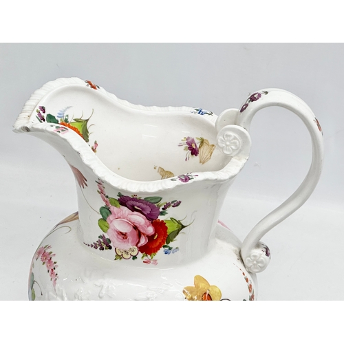 724 - A Coalport Feltspar Porcelain wash jug. John Rose. Patronised by The Society of Arts. 24x29cm