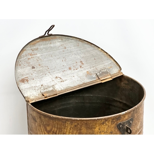 726 - A large Late 19th Century flour bin with scumble work finish simulating wood. 44x45x50cm