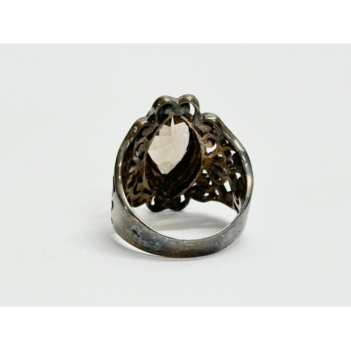 539D - A large silver ring. Size P.