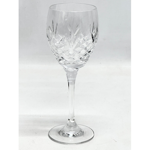 376A - A set of 10 crystal wine glasses. 19cm