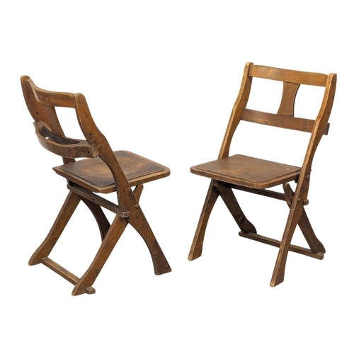 815 - A set of 4 Early 20th Century church folding chairs by The Drifter.