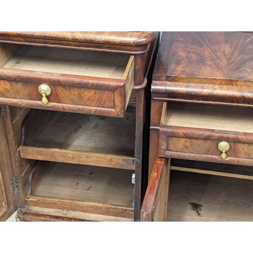 974 - A Mid Victorian mahogany pedestal sideboard with writing compartment. Circa 1860s. 217cm