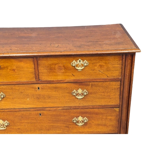 992 - A Late 19th Century walnut chest of drawers on bracket feet. 126x55x104cm