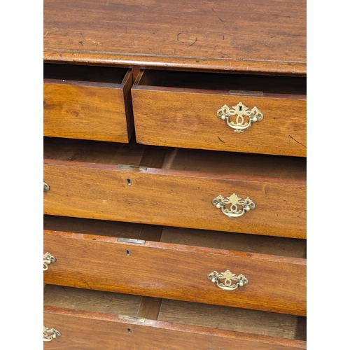 992 - A Late 19th Century walnut chest of drawers on bracket feet. 126x55x104cm